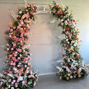 צבע יער באביב צבעוני סידור פרחים חתונה סידור פרחים מלאכותיים סגול ורוד לבן קשת קישוט כניסה - Product Image 3