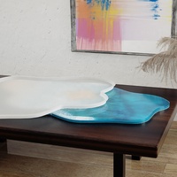 DM643 Moule en résine pour plateau de charcuterie irrégulier de grande taille, pour la création de plateaux en résine époxy, de décorations artistiques DIY et de planches à découper de type table rivière