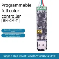 Controlador LED a Todo Color Lededit WS2811 SK6812, Tira de Luces LED Programable y Colorida, 5V/12V, Efecto de Agua Fluyendo, Maratón CM-T