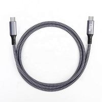 Kabel USB-C 40GBPS Thunderbolt 4.0 240W 5A Pengisian Cepat Tahan Lama Berbahan Nilon & PVC Terjalin untuk MacBook & Komputer