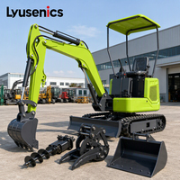 Mini Excavator Crawler Lyusenics 800kg Bersertifikasi CE dengan Mesin dan Transmisi KOOP untuk Penggunaan Pertanian, Kebun, dan Ladang