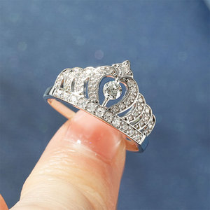 Nuovo Anello Corona da Regina con Fiore e Decorazioni Iced Out, per Matrimoni, Hip Hop, Moda, per Donne - Product Image 6