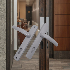 Juego de Manijas para Puerta de Entrada de Aleación de Aluminio Blanco de 85 mm, Diseño Moderno, Directo de Fábrica, con Palanca de Inclinación y Giro - Product Image 2