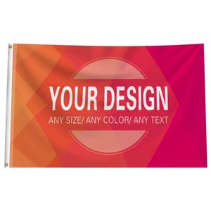 Banderas de Poliéster Impresas Personalizadas al por Mayor con Ojales 100cmx150cm Impresión por Transferencia Térmica de una Sola Cara Duraderas e Impermeables para - Product Image 1