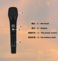 Système de microphone sans fil dynamique à double canal VHF GAW-SH400 avec suppression du bruit pour les performances sur scène