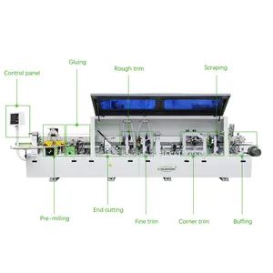 Mesin banok tepi profesional dengan 6 fungsi peralatan banok tepi otomatis penuh mesin pertukangan
