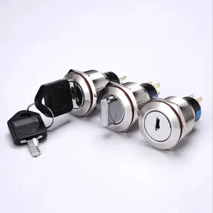 22Mm Metalen Roterende Keuzeschakelaar 2 3 Positie Aan Uit Led Roestvrijstalen Drukknopschakelaar 1no1nc Met Accessoires - Product Image 3