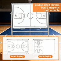 Tableau de démonstration tactique de basketball grand format 100x70cm, double face, magnétique, effaçable et inscriptible, avec roulettes pour entraînement et entraîneur