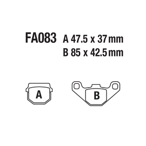 Pastillas de Freno de Disco Delanteras y Traseras para Motocicleta FA083 ADLY AEON APRILIA <span class=keywords><strong>DERBI</strong></span> <span class=keywords><strong>Scooter</strong></span> Eléctrico GOVECS HYOSUNG KAWASAKI MH - Product Image 5