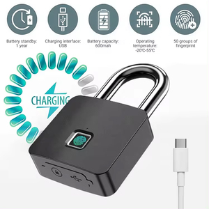 Kadonio điện tử Vân tay lớn thông minh ổ khóa IP67 không thấm nước di động Patio cửa nhà để xe ổ khóa với chìa khóa - Product Image 2