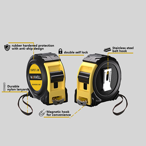 Haute durabilité lame en acier inoxydable retour automatique serrure à glissière ruban à mesurer en plastique haute visibilité boîtier mesure métrique - Product Image 2