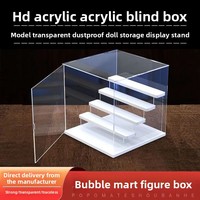 Présentoir en acrylique haute définition grande capacité, boîte de rangement transparente anti-poussière de 3 mm, fait main, pour poupées