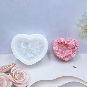 Aşk Melek silikon kalıp DIY Kalp Şekli sevgililer Günü Aroma Mum Alçı Süs Kalıpları El Yapımı Sabun Yapımı Malzemeleri - Product Image 4