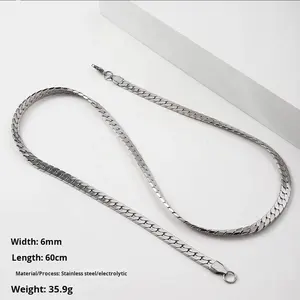 Collar de Acero Inoxidable 316L que no Pierde Color, Cadena Cubana NK de Moda y Elegante, Joyería Casual de Cadena Estilo Hip-Hop - Product Image 5