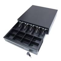 Tiroir-caisse en acier inoxydable ATP MK-350T, direct fabricant, 5 compartiments billets, 8 compartiments pièces, imprimante thermique, serrure à clé 2 positions