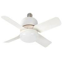 Ventilateur de plafond moderne avec éclairage, prise E27, télécommande, LED 14W, blanc, pour garage, cuisine, chambre