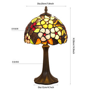 Lámparas de Mesa de Vidrio de Colores con Temática Rústica y Campestre para Decoración de Dormitorio y Bar, Lámparas de Mesa de Noche Creativas y Artísticas - Product Image 6