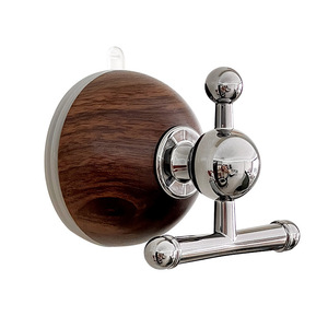 Wood Grain Suction Cup <b>Hook</b> Stainless Steel 3kg Load Capacity Bathroom <b>Wall</b> Mounted Single <b>Hook</b> - Product Image 1