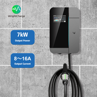 Cargador de Pared para Vehículos Eléctricos de 7kW Nivel 2 Tipo 1 Tipo 2 J1772 con WiFi RFID Certificado ETL DLB para Uso en Hogar y Garaje WrightCharge