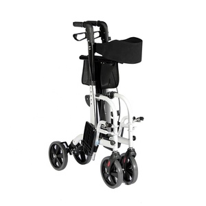 <span class=keywords><strong>Fauteuil</strong></span> <span class=keywords><strong>roulant</strong></span> de transport pliable et déambulateur 2 en 1 avec accoudoir et repose-pieds détachables TRA08 - Product Image 5