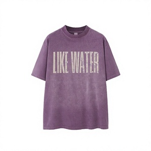 เสื้อยืดคอตตอนถักทรงปกติ Like Water 240 กรัม สำหรับผู้ชาย แขนสั้น คอกลม พิมพ์ลายตัวอักษรด้านหน้า สไตล์ลำลอง - Product Image 3