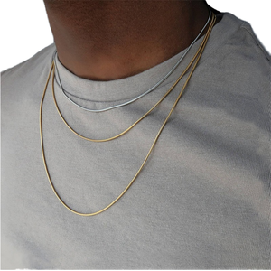 Bán buôn rắn Chuỗi vòng cổ đơn giản Stackable xỉn màu miễn phí mạ vàng thép không gỉ xương cá cho <span class=keywords><strong>Diy</strong></span> <span class=keywords><strong>Choke</strong></span> đồ trang sức - Product Image 1