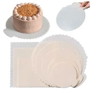 Yeniden kullanılabilir 12/10/8/6/4 inç yuvarlak tabak kolu daire kare kağıt tabanı ile sağlam kek panoları