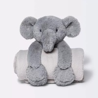 Jouets en peluche multifonctionnels populaires personnalisés vente en gros couvertures d'éléphants articles polyvalents pour les bébés à dormir