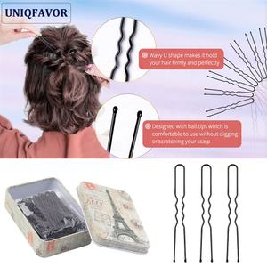 Herramienta de peluquería de moda Metal <span class=keywords><strong>Bobby</strong></span> Pin Bun Accesorios decorativos para el cabello Pinzas para el cabello Horquillas para el cabello en forma de U - Product Image 5