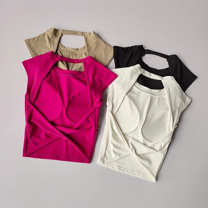 Eco-Friendly Breathable 100% Cotton Sleeveless Crisscross Back Yoga Top with Skinny Fit for Women's Activewear