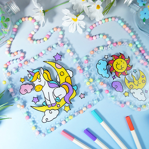 Kit Lavagna Artistica Intrecciata <span class=keywords><strong>Luna</strong></span> Unicorno per Bambini dai 3 Anni in su, Set <span class=keywords><strong>di</strong></span> Pennarelli Acrilici, Perline, Giocattoli Fai da Te per Arte e Artigianato, Decorazione, Regalo - Product Image 5
