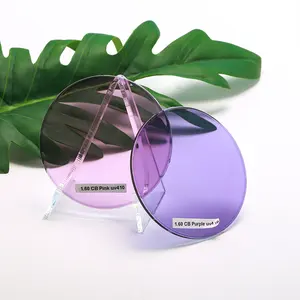 MAAT 1.60 CB照片粉红色UV410蓝色遮光光致变色玻璃光学眼镜镜片