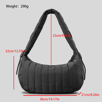Sac à bandoulière matelassé en nylon durable et coton, sac hobo de créateur, sacs à main de luxe tendance, sac fourre-tout matelassé pour femme