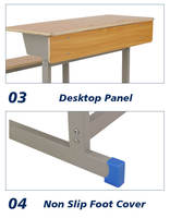 Ensemble table et banc scolaire double en bois, moderne et écologique, pour deux élèves, durable, pour salle de classe
