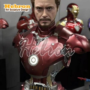 Vente flash - Décoration d'intérieur et d'extérieur - Sculpture en fibre de verre grandeur nature - Buste de Tony Stark en résine - Statue <span class=keywords><strong>Marvel</strong></span> - Product Image 5