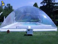 Couverture imperméable gonflable de qualité marchande, piscine transparente d'hiver de tente de dôme
