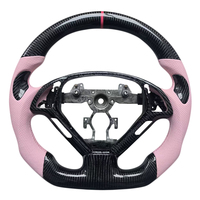 Volant de direction en cuir perforé en fibre de carbone, compatible avec les modèles Infiniti G27 G37
