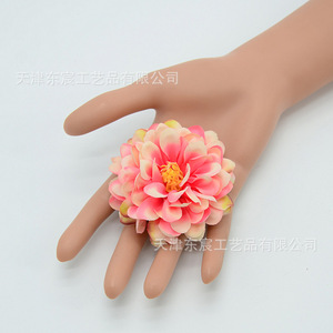 Fleurs artificielles en soie Dahlias de Dongchen Crafts, décorations pour mariage et maison, multicolores, diamètre 7 cm - Product Image 2