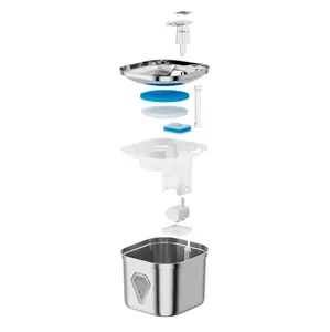 Bol d'eau pour chien en acier inoxydable 304, distributeur d'eau automatique pour chien, fontaine d'eau pour chat