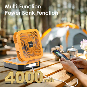 Ventilador Solar Portátil para Camping con Luz LED, Batería Recargable, Ventilador para Exteriores - Product Image 3