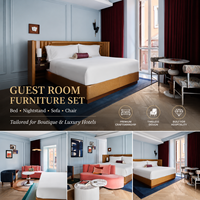 Ensemble complet de mobilier de chambre d'hôtel moderne et personnalisé pour la production hôtelière