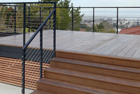 Doppelgeländer aus 316/304 Edelstahl, modernes quadratisches, rost- und wasserbeständiges Balkon-, Treppen- und Garten-Geländer für Veranda und Terrasse