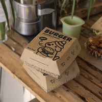 Sac en papier kraft biodégradable pour hamburger, résistant à la graisse, avec logo personnalisé, pour emballage de plats à emporter, restaurant, food truck