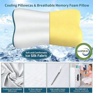 Almohada Cervical con Relleno de Espuma Viscoelástica y <span class=keywords><strong>Material</strong></span> 100% Poliéster para Alivio del Dolor - Product Image 2