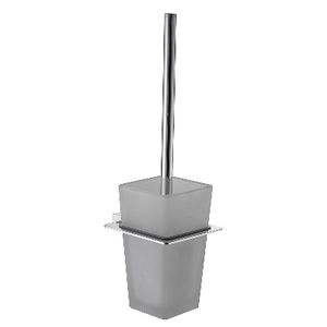 Soporte para escobilla de baño, montado en la pared, cuadrado, de latón cromado, 39 cm de altura, moderno, minimalista, resistente al óxido - Product Image 1