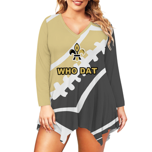 <span class=keywords><strong>Vestido</strong></span> diario para mujer, elegante e informal, de gasa floral, hasta la rodilla, con diseño de equipos de fútbol, plisado, estampado digital, cintura natural - Product Image 5