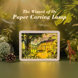 Kit de lampe 3D en papier à découper personnalisable DIY, motif Forêt et Serre, boîte à lumière d'ombre pour la décoration de chambre et de salon - Product Image 3