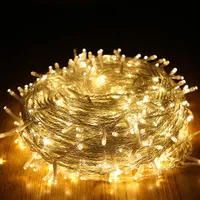 Guirlandes lumineuses LED multicolores imperméables pour l'extérieur, 10M-100M, indice de protection IP65, 220V, 100 LED, 8 modes clignotants, lumières de Noël
