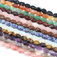 Perles facettées en pierre naturelle, ellipse, 12*16 mm, perles facettées pour la fabrication de bijoux