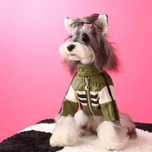 Pet Leather Jacket Winter Dog Clothes with Fur Collar Doggy Puppy Coat Small Pet Apparel